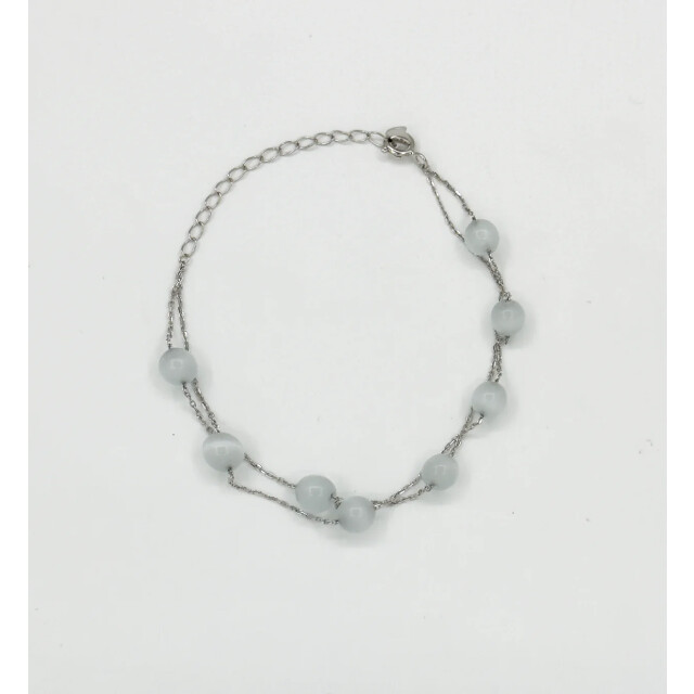 Smashed Lemon 62048 zilveren armband met ronde cat's eye kralen 62048-020-OS large