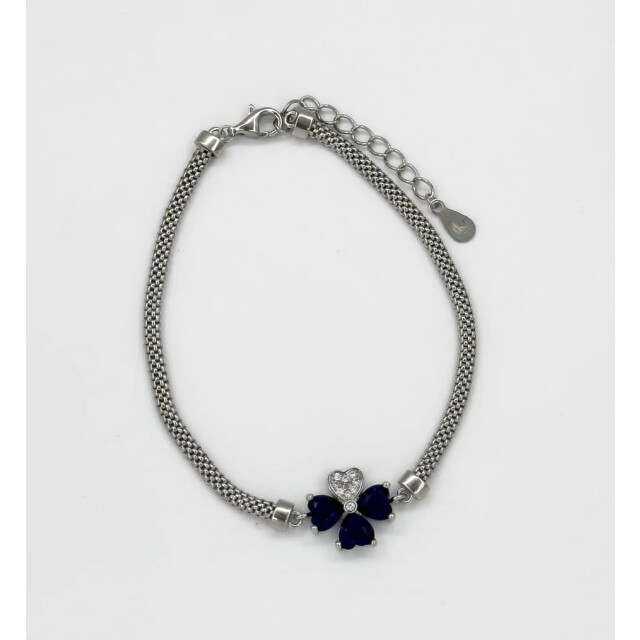 Smashed Lemon 62041 zilveren armband met klaver hanger en burma blauwe 62041-020-OS large