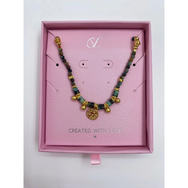 Smashed Lemon 64060 groene getinte kwartsen kralen ketting 64060-998-OS large