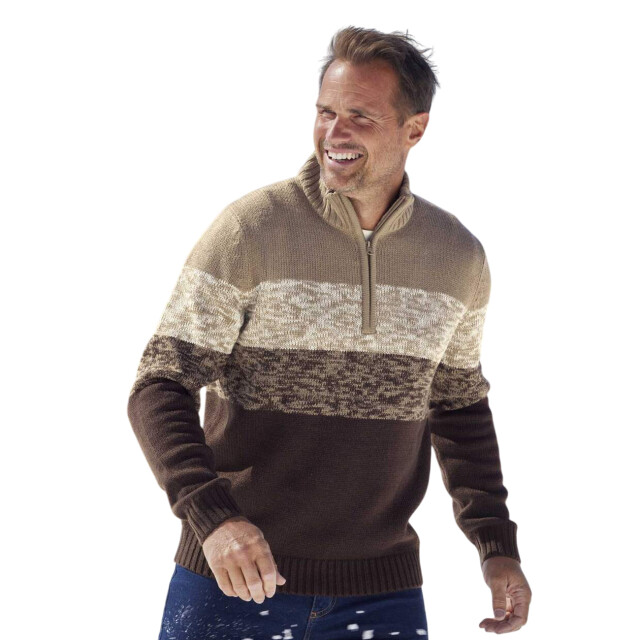 Atlas For Men Gebreide trui met kleurblokken voor heren UTAF2148_taupe large
