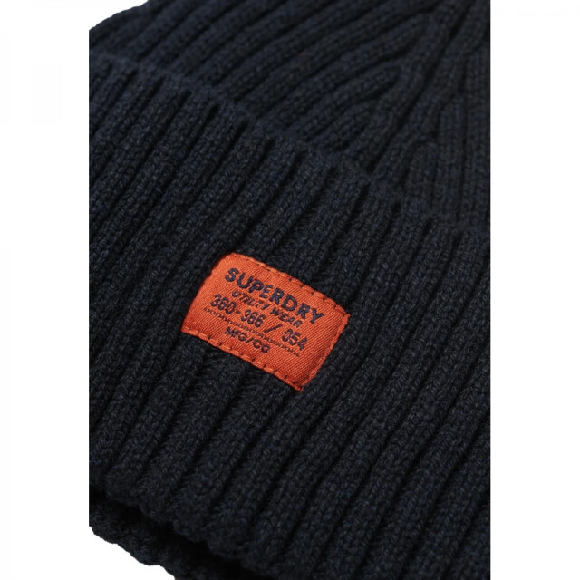 Superdry Y9010186a knitted stoer grof gebreide beanie 02a black 02A Black/Y9010186A Knitted Beanie large