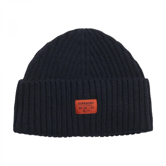 Superdry Y9010186a knitted stoer grof gebreide beanie 02a black 02A Black/Y9010186A Knitted Beanie large