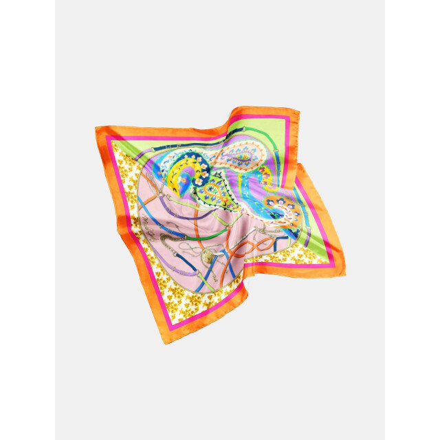 Mucho Gusto Zijden sjaal burano kleurrijke paisley met riemen patchwork Zijden Sjaal Burano Small Kleurrijke Paisley met Riemen Patchwork large