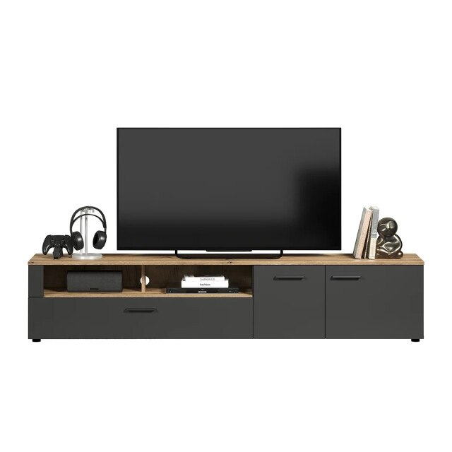 CaliCosy Tv-meubel 2 deuren, 2 vakken en 1 neerklapbaar paneel l210 cm esteban 2930381 large