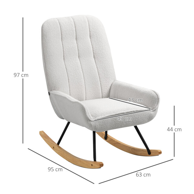 4goodz Schommelstoel sherpa fleece gestikt 95x63x97 cm 3180589 large