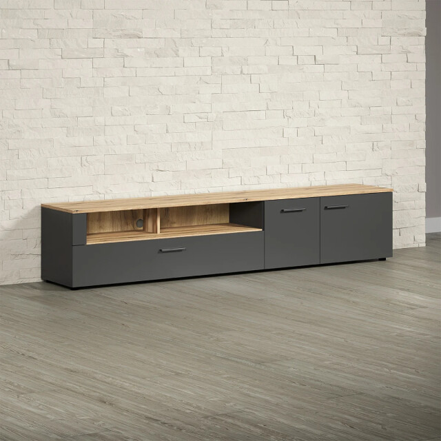 CaliCosy Tv-meubel 2 deuren, 2 vakken en 1 neerklapbaar paneel l210 cm esteban 2930381 large