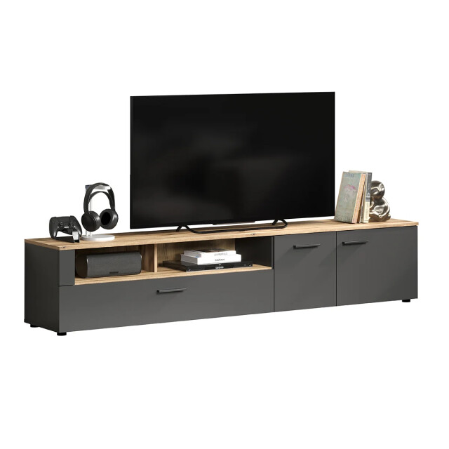 CaliCosy Tv-meubel 2 deuren, 2 vakken en 1 neerklapbaar paneel l210 cm esteban 2930381 large