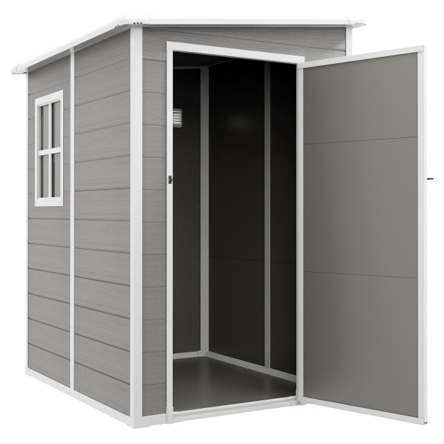 4goodz Aluminium aanbouw tuinschuur 122x149x192/177 cm /wit 3180560 large