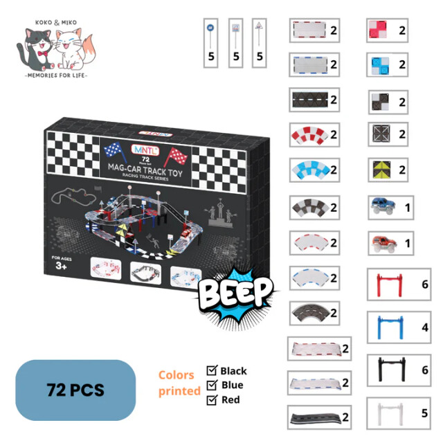 MNTL Magnetische autobaan set 72-delig G8219 large