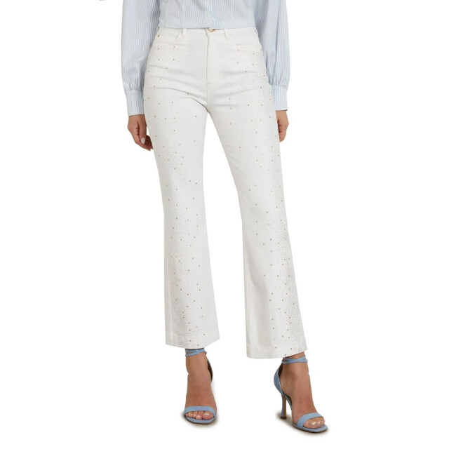 Guess Broek met wijde pijpen Guess Wit Broek Met Wijde Pijpen large