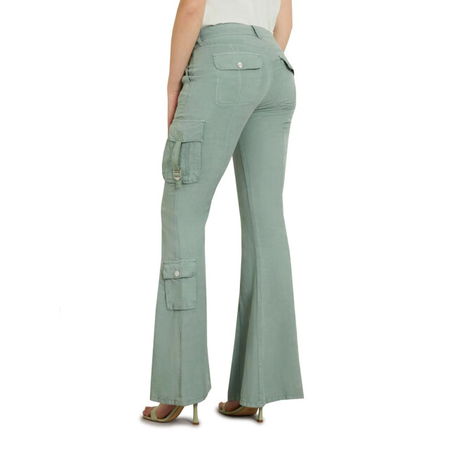 Guess Broek met wijde pijpen Guess Groen Broek Met Wijde Pijpen large