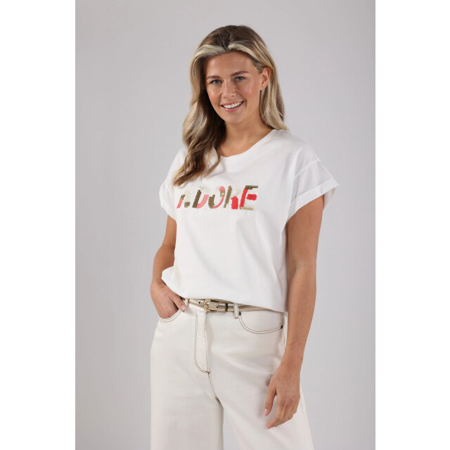 Nukus Nks04000 45 femke shirt adore offwhite/coral NKS04000 45 large