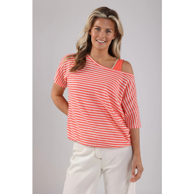 Nukus Nks01083 45 belen top stripes offwhite/coral NKS01083 45 large