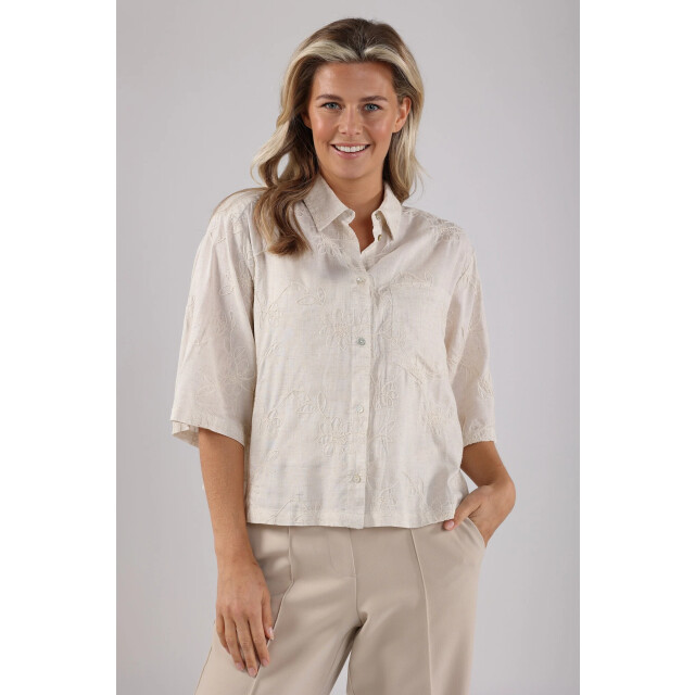 Nukus Nks02006 9 lieke blouse embroidery sand NKS02006 9 large
