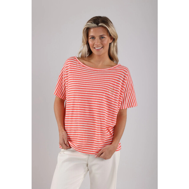 Nukus Nks01083 45 belen top stripes offwhite/coral NKS01083 45 large