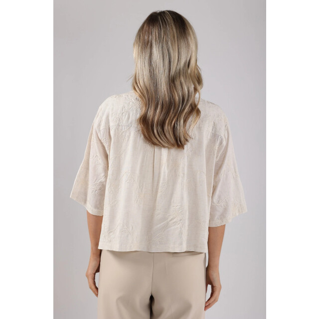Nukus Nks02006 9 lieke blouse embroidery sand NKS02006 9 large