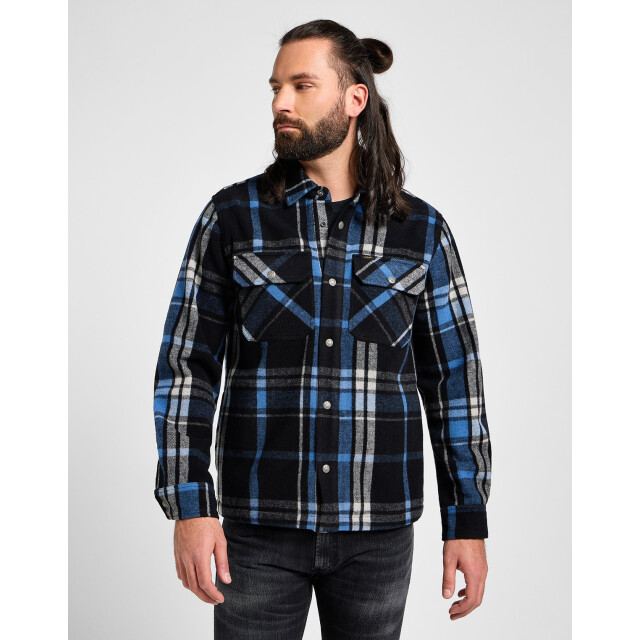 Lee 101 wool overshirt black l 112357967 large