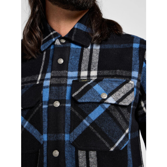 Lee 101 wool overshirt black l 112357967 large