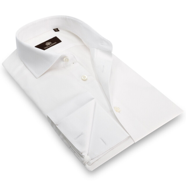 Circle of Gentlemen Alain dubbele manchet, jacquard geweven shirt 100% co 000-20020-005- large