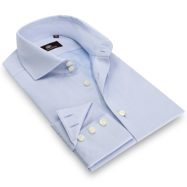 Circle of Gentlemen Albin 2 knoops kraag, 3 knoops manchet, jacquard geweven shirt 100% co 000-20022-505- large