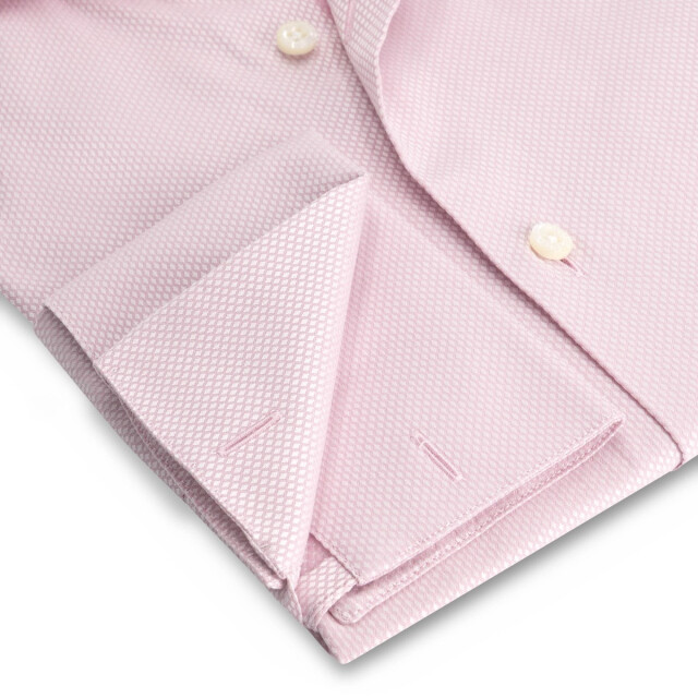 Circle of Gentlemen Atlas dubbele manchet, jacquard geweven shirt 100% co 000-20024-205- large