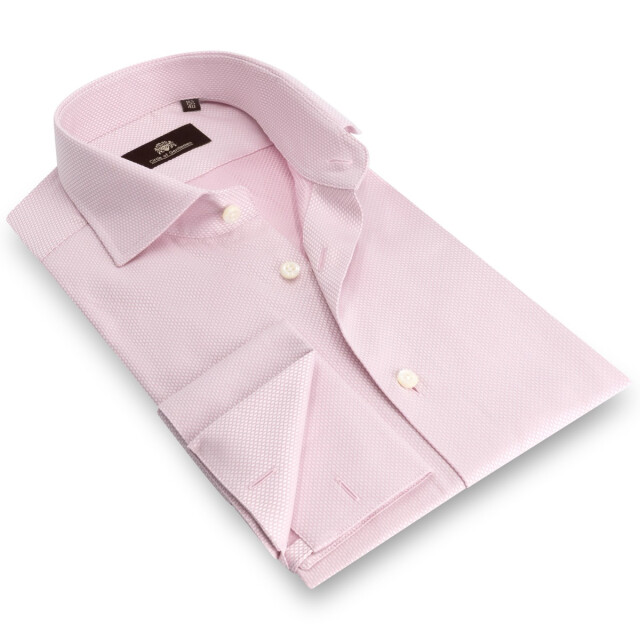Circle of Gentlemen Atlas dubbele manchet, jacquard geweven shirt 100% co 000-20024-205- large