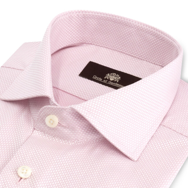 Circle of Gentlemen Atlas dubbele manchet, jacquard geweven shirt 100% co 000-20024-205- large