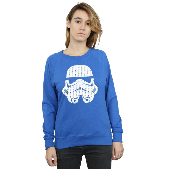 Li-cense Star wars dames kerstmis stormtrooper helm sweatshirt UTBI10842_royalblue large