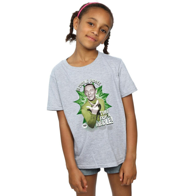 Li-cense Dc comics meisjes batman tv-serie the riddler tijd voor een raadsel katoenen t-shirt UTBI10941_sportsgrey large
