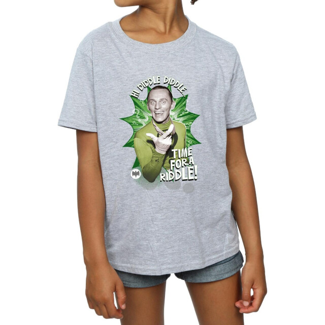 Li-cense Dc comics meisjes batman tv-serie the riddler tijd voor een raadsel katoenen t-shirt UTBI10941_sportsgrey large