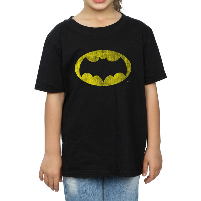 Li-cense Dc comics meisjes batman tv-serie distressed logo katoenen t-shirt UTBI10879_black large