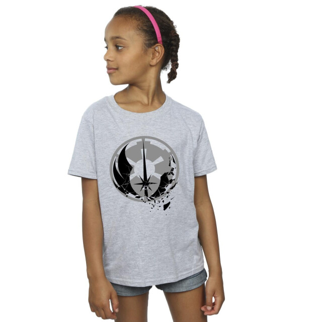 Li-cense Star wars meisjes obi-wan kenobi fractured logo's katoenen t-shirt UTBI11583_sportsgrey large