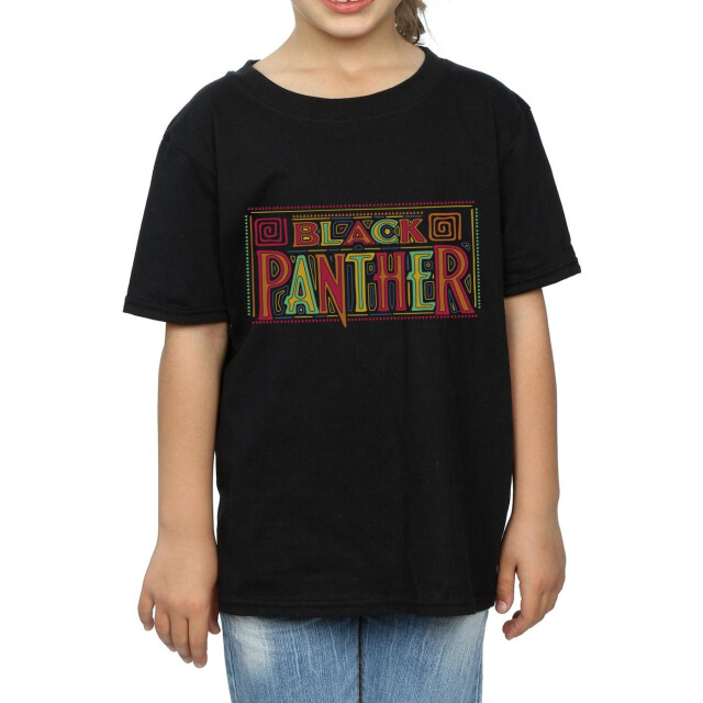Li-cense Marvel meisjes black panther tribal logo katoenen t-shirt UTBI10510_black large