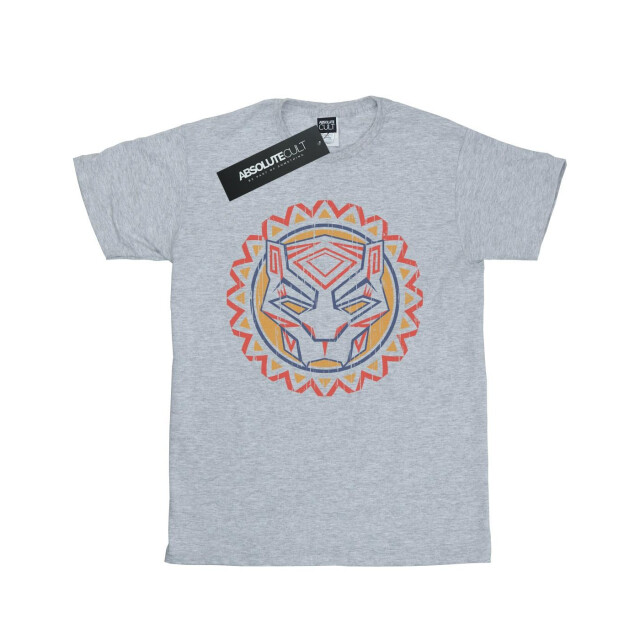 Li-cense Marvel meisjes black panther tribal panther icoon katoenen t-shirt UTBI10511_sportsgrey large