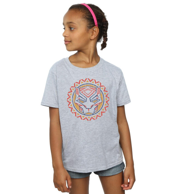 Li-cense Marvel meisjes black panther tribal panther icoon katoenen t-shirt UTBI10511_sportsgrey large