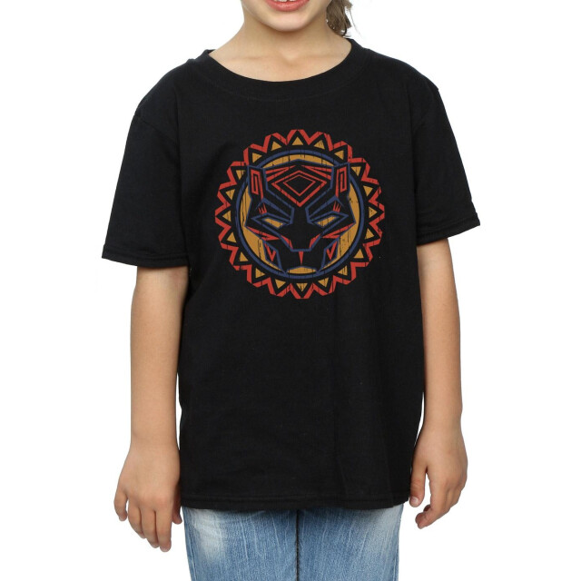 Li-cense Marvel meisjes black panther tribal panther icoon katoenen t-shirt UTBI10511_black large