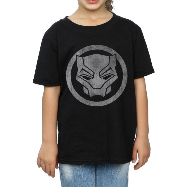 Li-cense Marvel meisjes black panther distressed icon katoenen t-shirt UTBI10546_black large