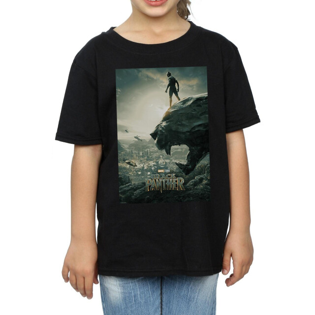 Li-cense Marvel meisjes black panther poster katoenen t-shirt UTBI10438_black large