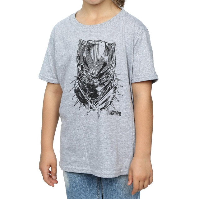 Li-cense Marvel meisjes black panther spray headshot katoenen t-shirt UTBI10325_sportsgrey large