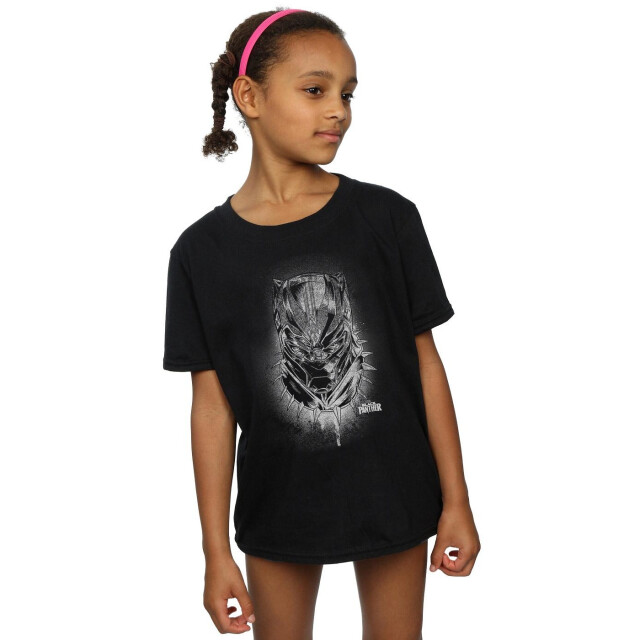 Li-cense Marvel meisjes black panther spray headshot katoenen t-shirt UTBI10325_black large
