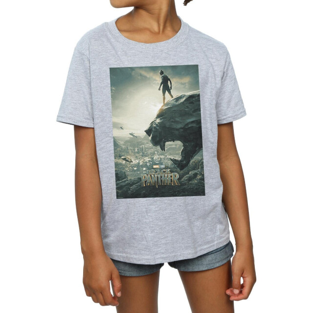 Li-cense Marvel meisjes black panther poster katoenen t-shirt UTBI10438_sportsgrey large