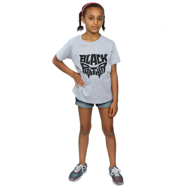 Li-cense Marvel meisjes black panther woordembleem katoenen t-shirt UTBI10284_sportsgrey large