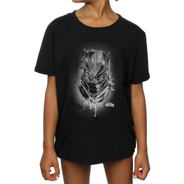 Li-cense Marvel meisjes black panther spray headshot katoenen t-shirt UTBI10325_black large