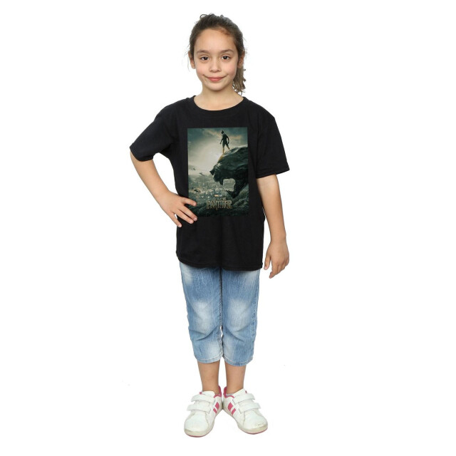 Li-cense Marvel meisjes black panther poster katoenen t-shirt UTBI10438_black large
