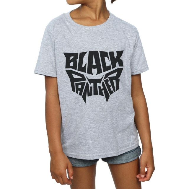 Li-cense Marvel meisjes black panther woordembleem katoenen t-shirt UTBI10284_sportsgrey large