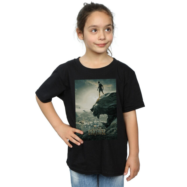 Li-cense Marvel meisjes black panther poster katoenen t-shirt UTBI10438_black large