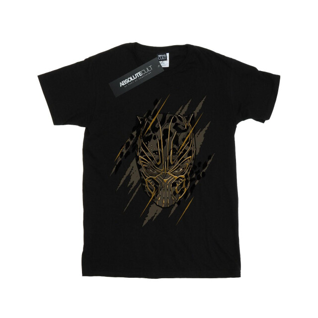 Li-cense Marvel meisjes black panther gouden hoofd katoenen t-shirt UTBI10397_black large