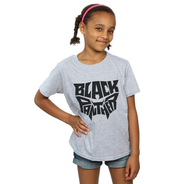 Li-cense Marvel meisjes black panther woordembleem katoenen t-shirt UTBI10284_sportsgrey large