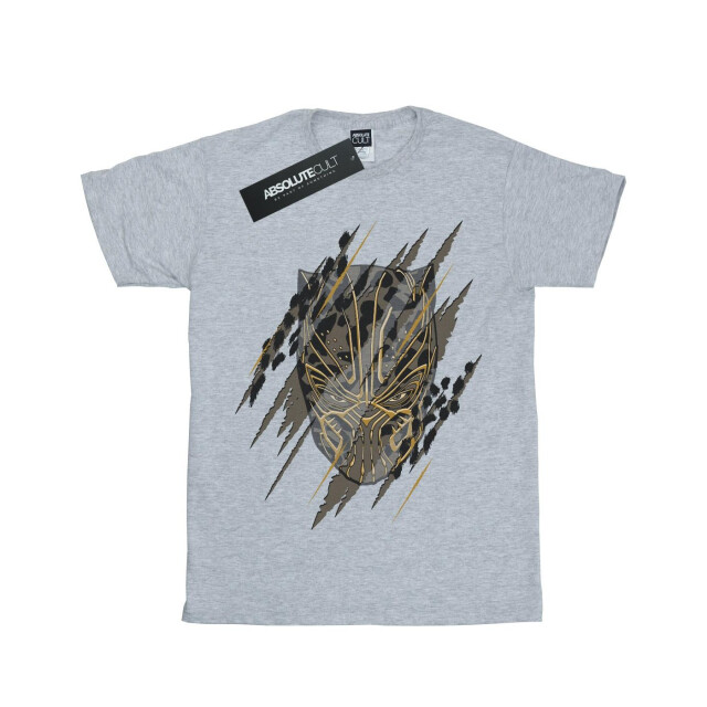 Li-cense Marvel meisjes black panther gouden hoofd katoenen t-shirt UTBI10397_sportsgrey large