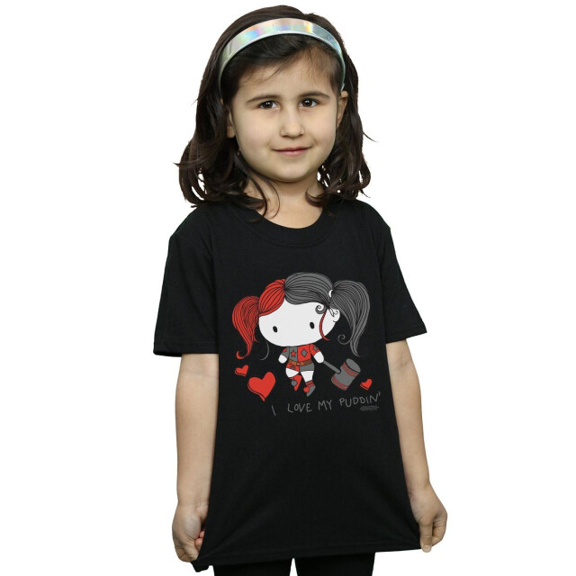 Li-cense Dc comics meisjes justice league i love my puddin' katoenen t-shirt UTBI22399_black large